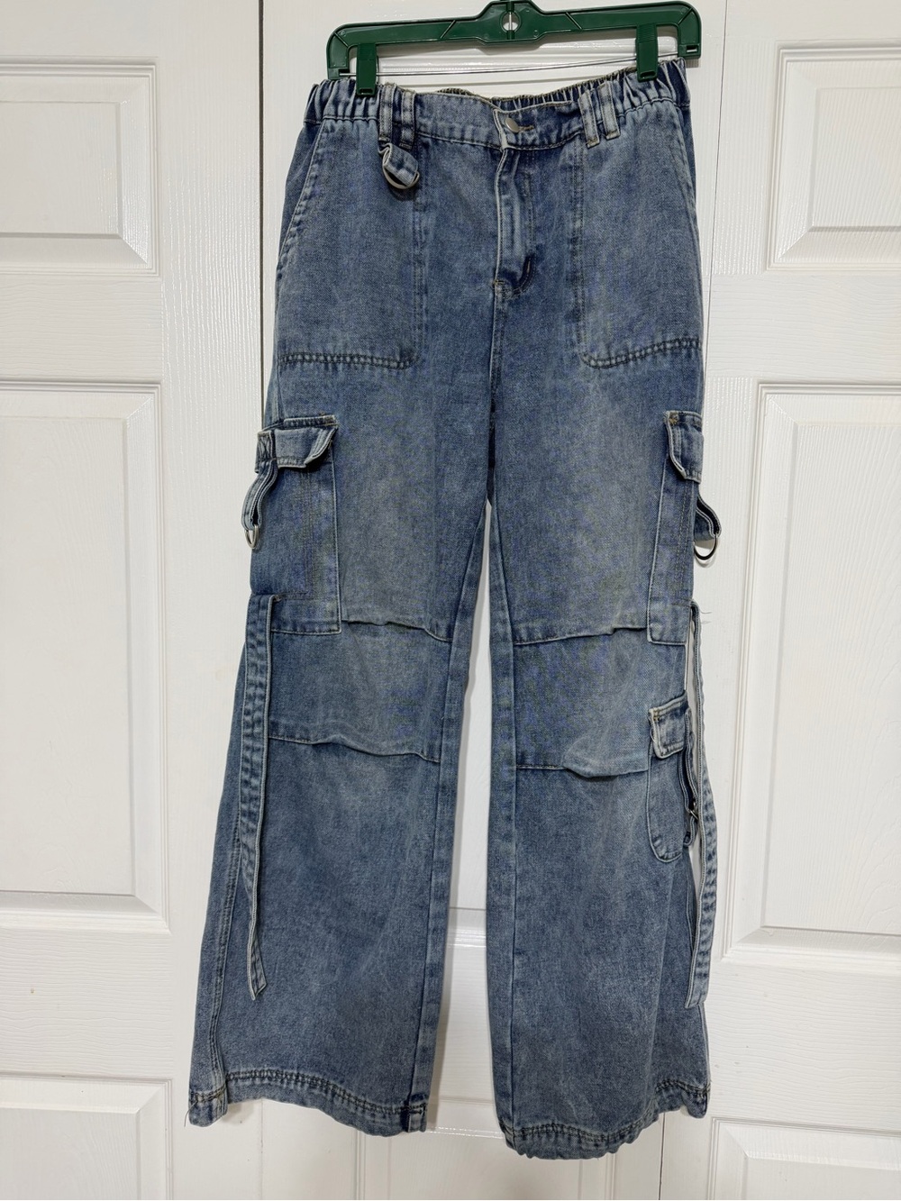 Orange Kiss essentials cargo jeans multiple straps size large